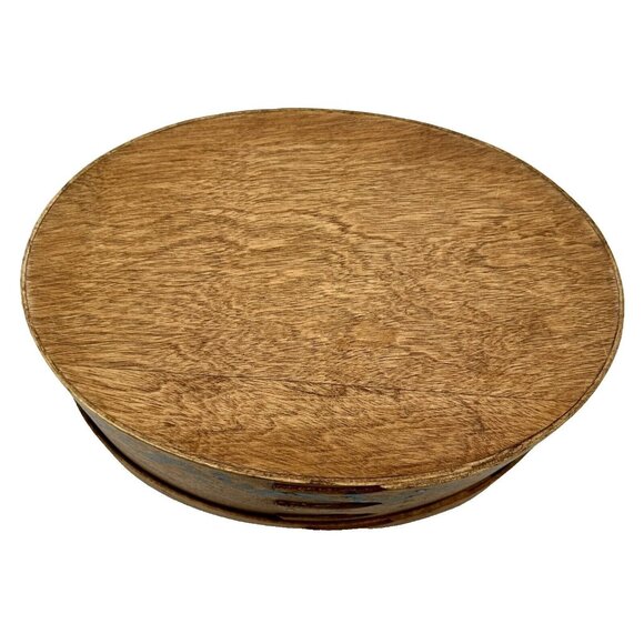 Handmade HandPainted Oval Shaker Box Floral Pink Blue Folk Art Cottagecore 7.25" - Picture 9 of 13